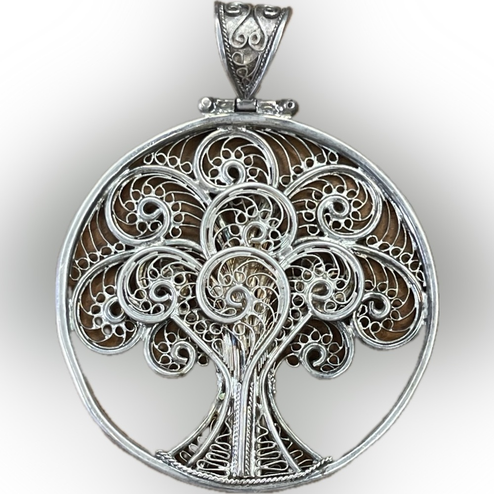 Sterling silver, large tree of life, handmade wire, Work sterling silver pendant